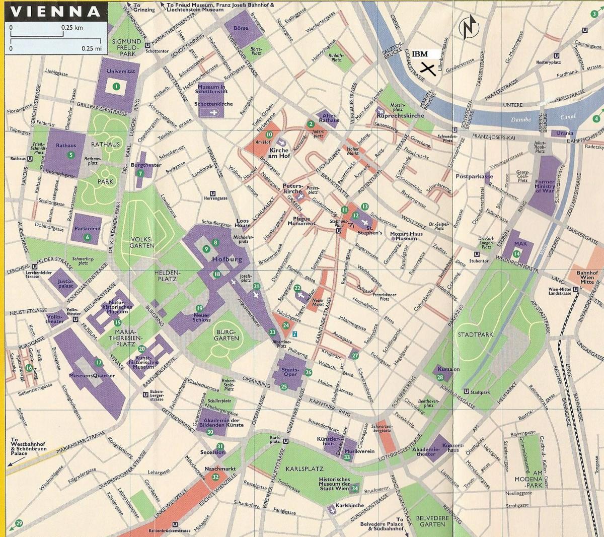 Карта магазинов в Вене 
