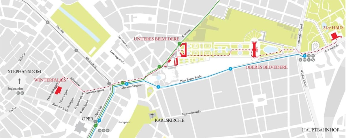 Карта бельведере в Вене
