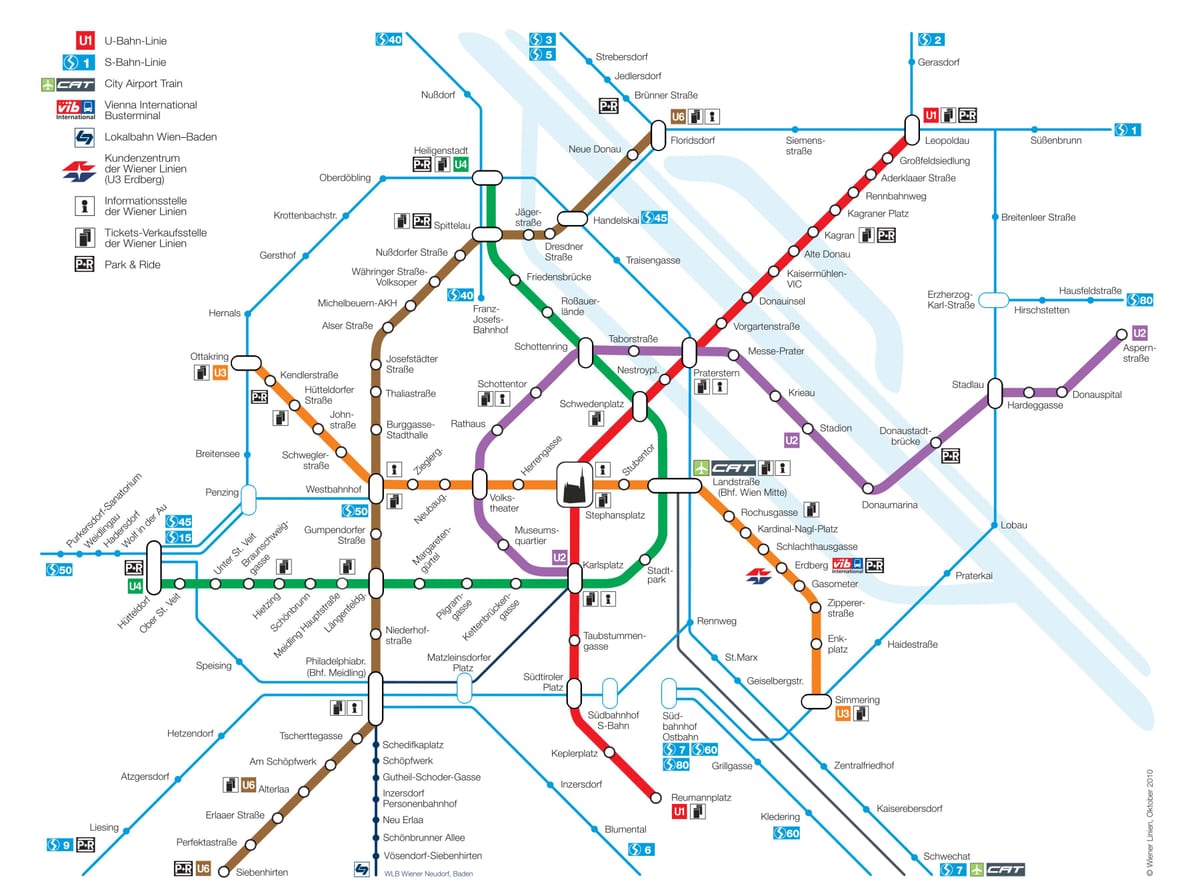 Вена Австрия карта метро