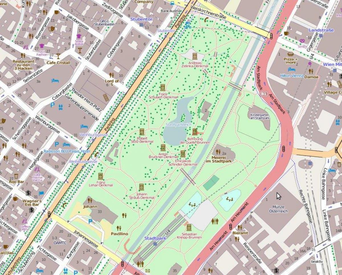 Карта stadtpark в Вене