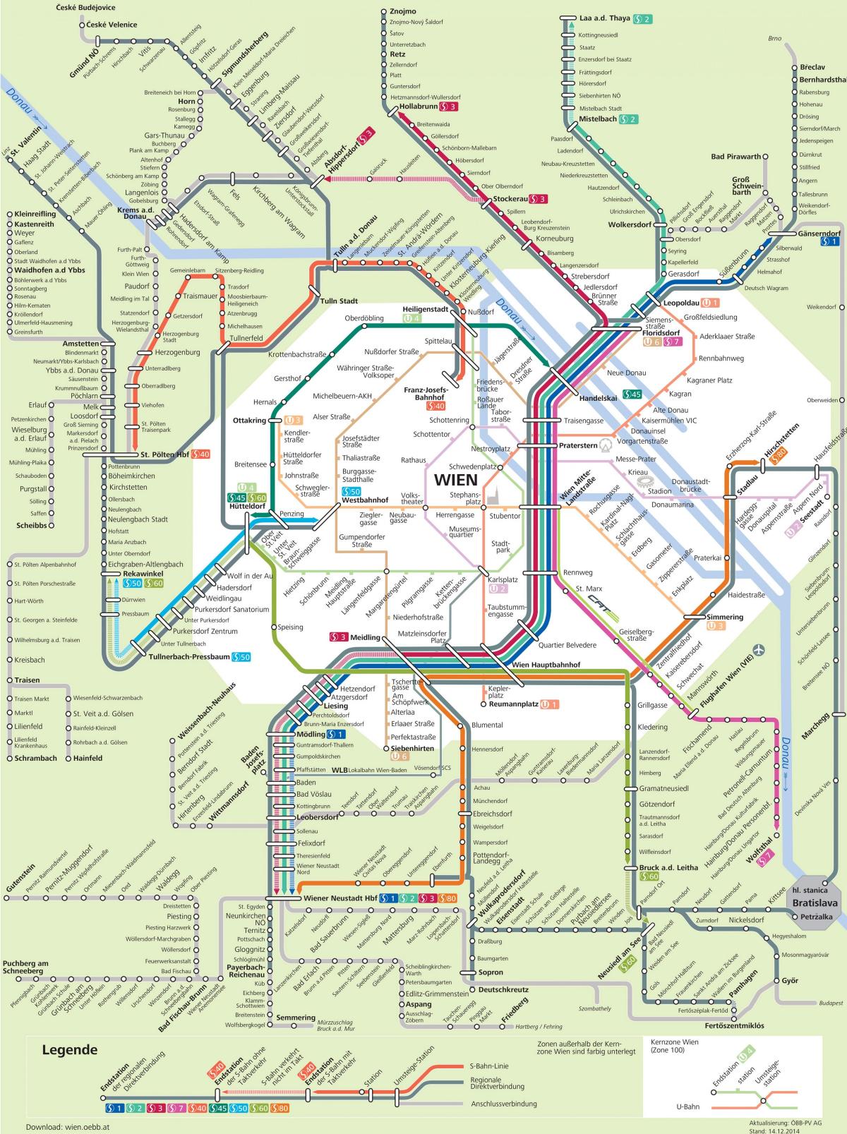 Карта Вена S7 маршруту