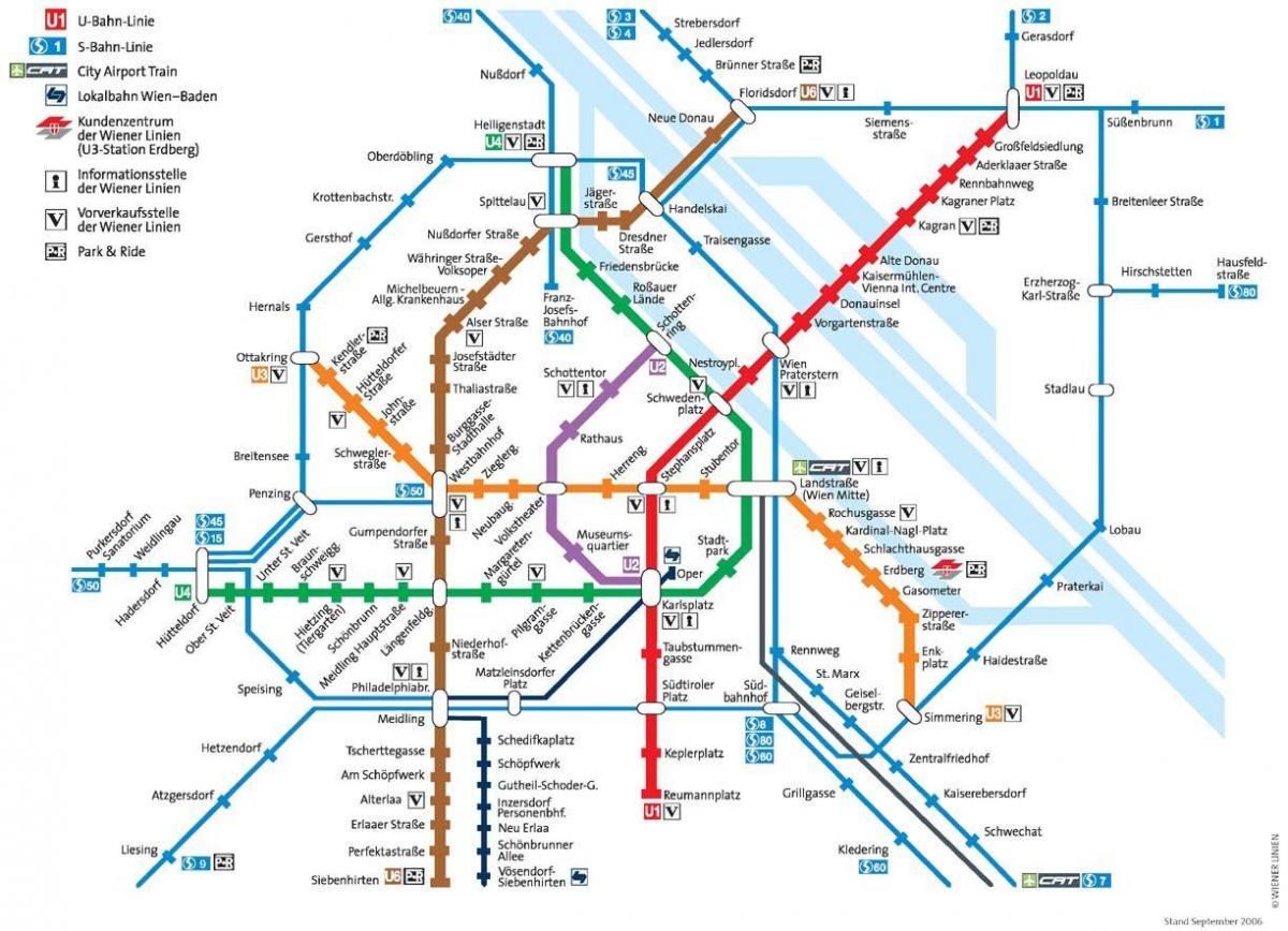 Венском метро Австрия карта