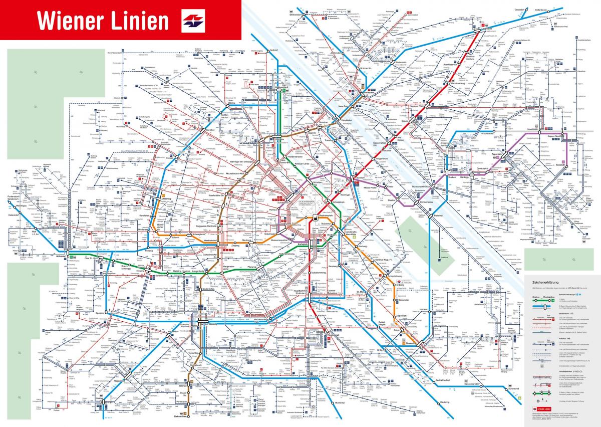 карта Вены общественным транспортом
