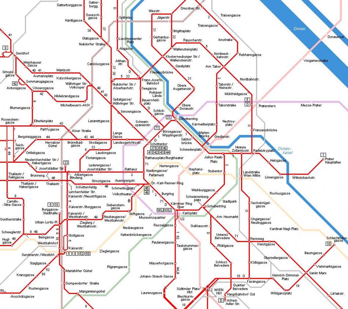 Вена Австрия трамвайной карте