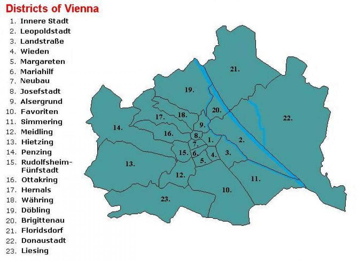 Виен округов карте