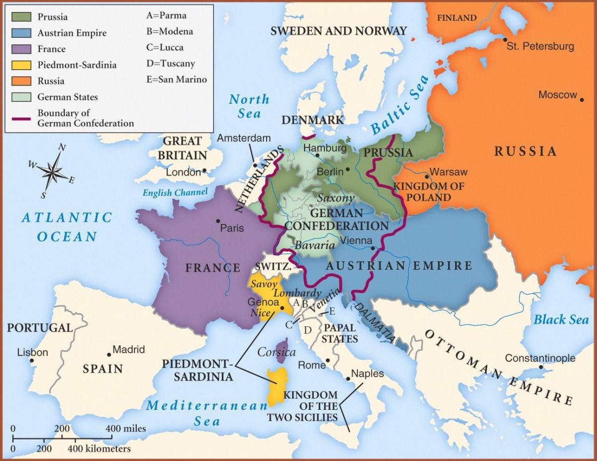 карта Вены в Европу