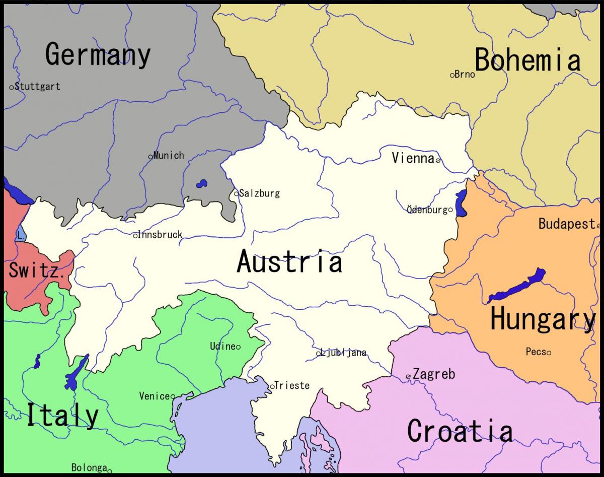 карта Вены и окрестностей