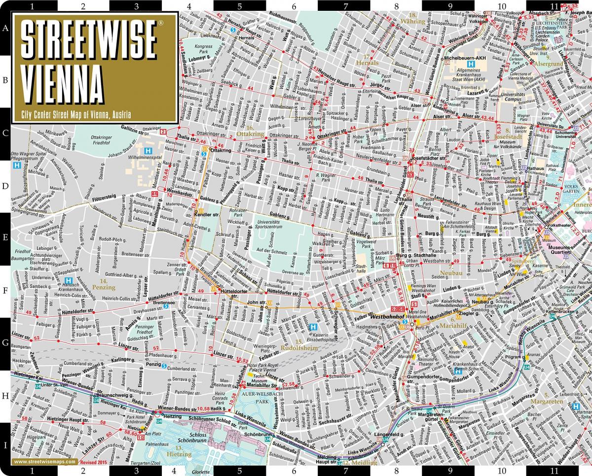 улицы города карта Вена Австрия