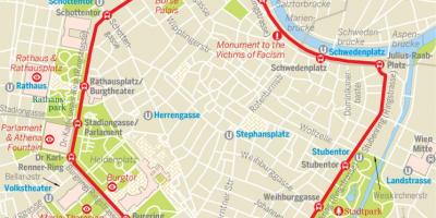Венский кольцевой трамвай маршрут на карте